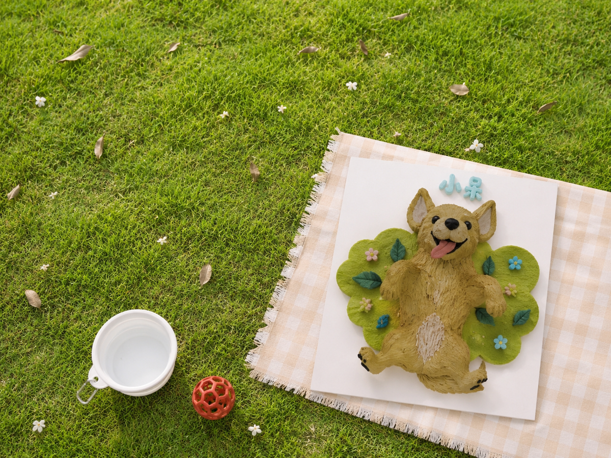 Playful Rolling Dog Cake
